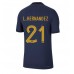 Frankrike Lucas Hernandez #21 Hemma matchtröja VM 2022 Kortärmad Billigt